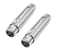 MEIRIYFA Lot de 2 adaptateurs XLR femelle à 3 broches vers femelle XLR 3 broches femelle vers femelle pour mixeur, haut-parleur, amplificateur - Argenté