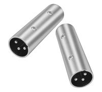 MEIRIYFA Lot de 2 adaptateurs XLR mâle vers mâle, XLR 3 broches pour microphone compatible avec mixeur, haut-parleur, amplificateur audio (argenté)