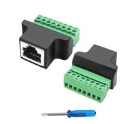 MEIRIYFA Lot de 2 bornes à vis RJ45 - Adaptateur RJ45 8P8C femelle vers 8 broches sans soudure - Connecteur réseau Ethernet pour DVR numérique, CCTV, Cat5, Cat6, Cat7