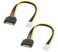MEIRIYFA Lot de 2 câbles d'alimentation pour disque dur SATA mâle à 4 broches vers disque dur SATA 15 broches mâle vers 4 broches FDD femelle - 20 cm