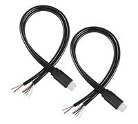 MEIRIYFA Lot de 2 câbles d'alimentation USB Type-C PD Pigtail à charge rapide Fil nu Câble d'extension audio Vedio de données, USB C 8 cœurs à extrémité ouverte 5 A CC1 CC2 SUB1 SBU2/A8 B8 Lot de 2