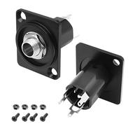 MEIRIYFA Lot de 2 connecteurs audio stéréo 6,35 mm - Type D - 1/4" TRS/TS femelle - Pour microphone, haut-parleur, amplificateur, table de mixage - Noir