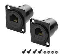 MEIRIYFA Lot de 2 connecteurs RJ11/RJ12 à montage sur panneau, RJ11 4P4C Cat3 femelle vers femelle pour communication vocale, système vocal en mode téléphone