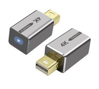 MEIRIYFA Lot de 2 émulateurs d'affichage fantôme sans tête Mini DisplayPort 4K Mini DP factice EDID avec lumière LED pour PC, serveurs distants