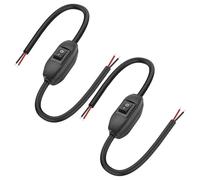 MEIRIYFA Lot de 2 interrupteurs à câble en ligne 12 V-24 V ON/Off avec fil pré-câblé aux deux extrémités, interrupteur marche/arrêt en ligne avec fils DIY pour lampe, aération de bande LED - 2 pièces