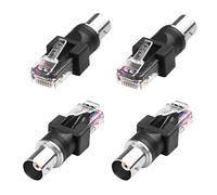 MEIRIYFA Lot de 4 adaptateurs BNC vers RJ45 Ethernet, BNC femelle vers RJ45 mâle pour appareils informatiques