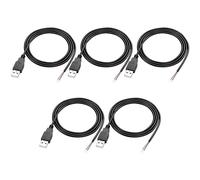 MEIRIYFA Lot de 5 câbles USB 2.0 mâles à 2 broches à extrémité ouverte, USB A mâle vers fil nu à 2 broches, 24 AWG, 5 V, 2,5 A, 2 cœurs pour réparation de bricolage - 1 m