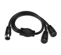 MEIRIYFA MIDI DIN 5 broches Splitter y câble adaptateur, DIN 5 broches mâle à double 2 femelle audio midi adaptateur câble d'extension pour clavier midi, Piano électrique, guitare Midi - 0.5M