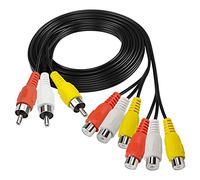 MEIRIYFA RCA av Splitter Cable, 3rca mâle à 6rca femelle Audio Vidéo câble d'extension, adaptateur vidéo composite pour TV, DVD, décodeur - 1.5M