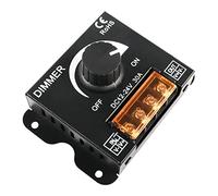 MEIRIYFA Régulateur d'intensité PWM pour bande lumineuse LED DC 12 V-24 V 30 A avec bouton marche/arrêt et boîtier en aluminium pour bande lumineuse LED 5050 3528 réglable