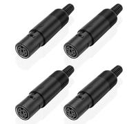 MEIRIYFA S-Video Lot de 4 connecteurs femelles Mini DIN 5 broches femelles avec bornes à souder pour TV, VCR, lecteur DVD d'ordinateur - 4 pièces (5 broches femelles)