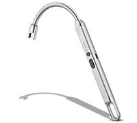 MEIRUBY Briquet électrique à arc électrique - Cadeau d'anniversaire pour femme, maman, épouse, homme, long briquet électronique rechargeable par USB - Briquet coupe-vent sans flamme pour bougie de