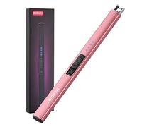 MEIRUBY Briquet électrique, Cadeaux d'anniversaire pour Femme, Homme, Épouse et Sœur, Arc USB, Rechargeable et Coupe-Vent, Long Briquet pour Bougie Barbecue, Rose Gold