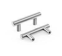 Meisax Lot de 10 poignées de meuble - En acier inoxydable - Espacement des trous : 64 mm - Pour armoires de cuisine, tiroirs - Argenté