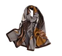MEISEE Longue écharpe 100 % soie de mûrier pour femme - Grand châle de protection solaire - Foulard et cou - Emballage cadeau, 23 - Café classique, 67*21in
