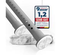 MEISENBERG Barre de Douche Extensible, 160-210 cm, Gris, Ø 32 mm, Tringle Rideau Sans Percage pour Fenêtre, Salle de Bain, Terrasse et Cloison
