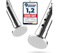 MEISENBERG Barre de Douche Extensible, 210-260, Argent Inox, Ø 25 mm, Tringle Rideau Extensible Sans Percage pour Rideaux, Salle de Bain, Ouvertures de Porte et Armoire