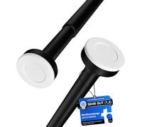 MEISENBERG Barre de Douche Extensible 50-80 cm, Noir - Tringle Rideau Sans Perçage, Télescopique à Tension pour Fenêtres, Salle de Bain, Armoire, Balcon - Acier Inoxydable, Ø25mm