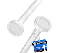 MEISENBERG Barre de Douche Extensible 90-160 cm, Blanc - Tringle Rideau Sans Perçage, Télescopique à Tension для Fenêtres, Salle de Bain, Armoire, Balcon - Acier Inoxydable, Ø25mm