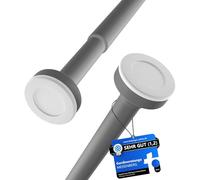 MEISENBERG Barre de Douche Extensible 90-160 cm, Gris - Tringle Rideau Sans Perçage, Télescopique à Tension для Fenêtres, Salle de Bain, Armoire, Balcon - Acier Inoxydable, Ø25mm