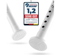 MEISENBERG Tringle Rideau Extensible Sans Percage, 160-210, Blanc, Ø 25 mm, Barre de Douche Extensible pour Rideaux, Salles de Bains et Balcon