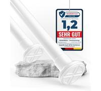 MEISENBERG Tringle Rideau Sans Percage, 50-80 cm, Blanc, Ø 25 mm, Barre de Douche Extensible pour Fenêtre, Salle de Bain, Terrasse et Cloison