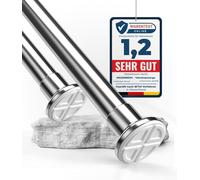 MEISENBERG Tringle Rideau Sans Percage, 90-160, Argent, Ø 25 mm, Barre de Douche Extensible pour Fenêtre, Salle de Bain, Terrasse et Cloison