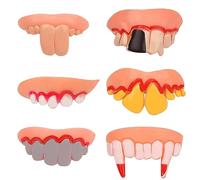 MEISH Lot de 6 fausses dents pour chiens - Jouets drôles pour chien - Pour bal masqué, fête, Halloween