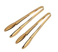 Meisha Pince Alimentaire en Acier Inoxydable, Pince de Cuisine en Métal Antidérapant, Résistant à la Chaleur, Set de Pinces de Cuisson pour Glace, Serre, Barbecue, Buffet, Salade, Four (22,9 cm) doré