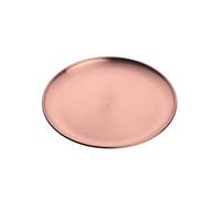 Meisha Plateau de service rond en acier inoxydable, 22,9 cm de diamètre, argenté pour fruits, thé, collations, pizza, cuisson à la maison, restaurant, café rose gold