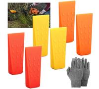 MEISHANG Coins D'Abattage D'Arbres,6 Pièces Cale Plastique Abattage,Coin D'abattage en Plastique,Cale Abattage pour Tronçonneuse,Coin pour Fendre Le Bois,Cale D'abattage
