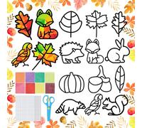 MEISHANG Kits de Couronnes D'automne,12 Pièces Ensemble pour Enfants Artisanal D'automne,Gommettes Automne Feuilles pour Enfants,Herbst Basteln Kinder,DIY Bastelset für Herbst