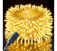 Meision Guirlande Lumineuse Intérieur Extérieur 10M 100LED Blanc Chaud Lumière, 8 Modes, Timer, Fonction mémoire, Etanche IP44, Décoration extérieur pour Maison Fête Mariage Chambre Festival