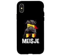 Meisje Fier Flanders Girl Chignon Cheveux désordonnés Bandana Flamand Coque pour iPhone X/XS