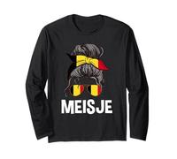 Meisje Fier Flanders Girl Chignon Cheveux désordonnés Bandana Flamand Manche Longue