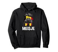 Meisje Fier Flanders Girl Chignon Cheveux désordonnés Bandana Flamand Sweat à Capuche