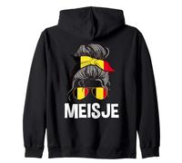 Meisje Fier Flanders Girl Chignon Cheveux désordonnés Bandana Flamand Sweat à Capuche