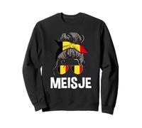 Meisje Fier Flanders Girl Chignon Cheveux désordonnés Bandana Flamand Sweatshirt