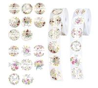 MEISO 1000 Pièces 2.5cm Autocollant Merci, Étiquettes de Remerciement, Etiquette Merci Autocollante Adhésif Rond, pour Emballage Décoration DIY Cadeau Enveloppe Cadeaux Cuisson Mariage