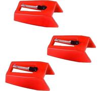MEISO 3 Pièces Aiguille Tourne Disque, Tourne Disque Aiguille, Aiguille Tourne Disque Aiguilles Diamant de Stylet de Remplacement Platine Vinyle pour Tourne-Disque Vinyle, Rouge