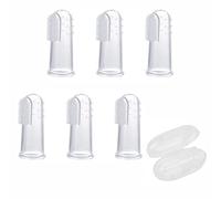MEISO Lot de 6 brosses à dents en silicone pour bébé avec étui, nettoyeur de dents de qualité alimentaire, brosse à dents de massage claire pour nourrissons et tout-petits