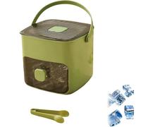 MEISO Machine à glaçons à Pression, 48 Compartiments Appuyez sur Type Ice Cube Maker, Bac À Glaçons Pour Congélateur Avec Récipient, Réutilisable pour les Cocktails et le Jus de Café (Vert)
