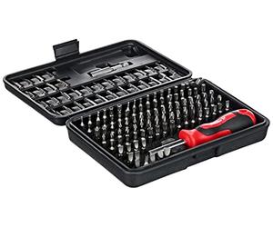 Meister 3385430 Set 130 pièces avec manche universel et différents embouts en chrome vanadium