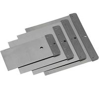 Meister 4231000 Lot de 4 spatules japonaises - 50 mm, 80 mm, 100 mm et 120 mm - Lame en acier à bande élastique - Résistant aux acides et flexible - Pour remplissage et lissage/Spatule métallique /