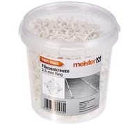 Meister 4426750 Lot de 1200 entretoises de carrelage réutilisables en polypropylène robuste Blanc 2,5 mm