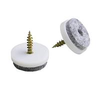 Meister, 644286 Patins en feutre avec vis,30 mm, blanc, 20 pièces