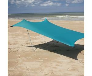 Meister 6819500 Voile d'ombrage - 210 x 210 mm - 180 g/m² - Lycra/Polyester - avec ancrages de Sable - Vert/Tente de Plage/Toit de Protection Solaire