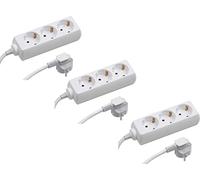 Meister 7430470 Multiprise 3 Prises - Câble de 5 m - Blanc - Câble en Plastique - IP20 Intérieur/Multiprise/Multiprise/Multiprise/Prise de Table/Tido 3 Prises / 7430470