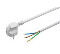 Meister 7434540 Câble d'alimentation avec Contact de Protection - 5 m - Blanc - Câble en Plastique H05VV-F3G1,5 - 3 Fils - IP20 - Câble de raccordement avec fiche Schuko - Matériel d'installation