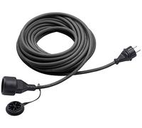 Meister 7435070 IP44 Rallonge en caoutchouc avec prise de terre pour extérieur 10 m noir